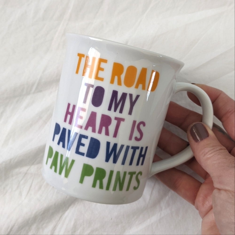 The road to my heart is paved with paw prints mug